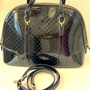 Gucci black patent leather purse